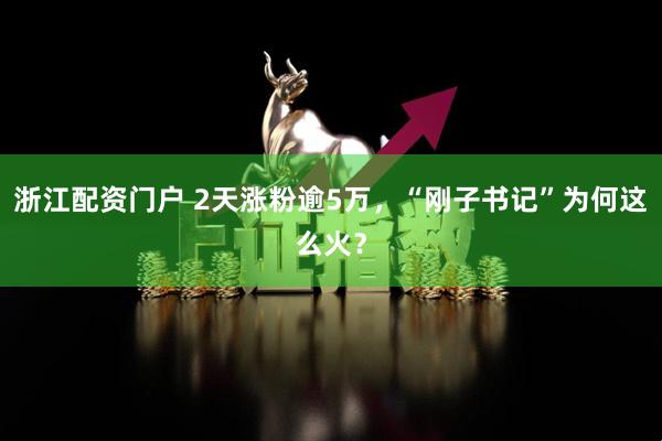 浙江配资门户 2天涨粉逾5万，“刚子书记”为何这么火？